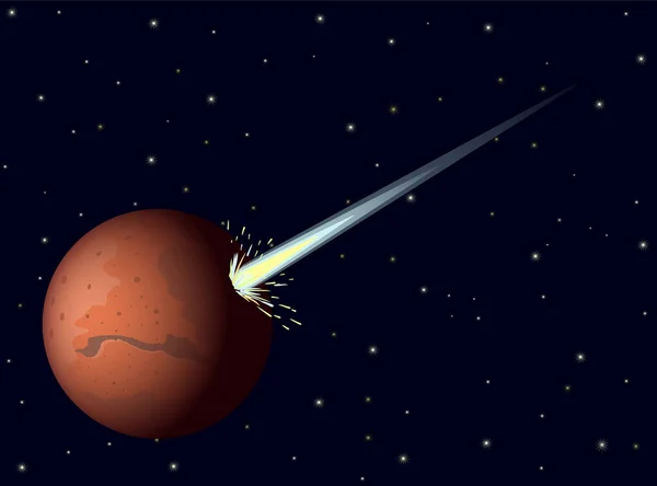 Komet Und Mars Ikone Vektorillustration — Stockvektor