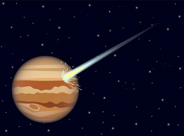 Komeet Jupiter Icoon Vector Illustratie — Stockvector