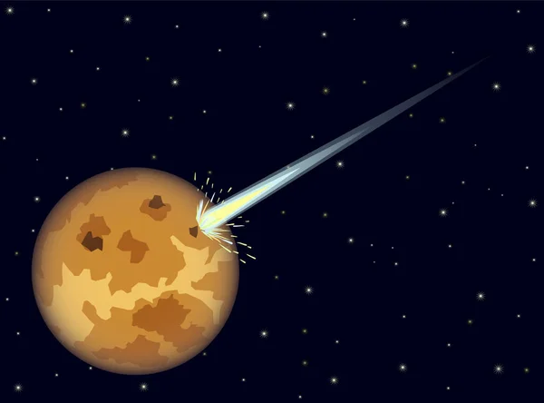 Komet Und Venusplanet Vektorillustration — Stockvektor