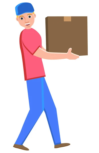 Delivery Worker Icon Vector Illustration — Stock Vector