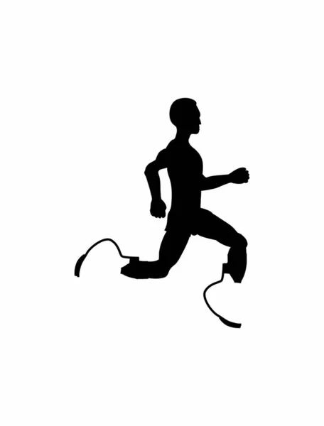 Hombre Discapacitado Corriendo Icono Vector Ilustración — Vector de stock