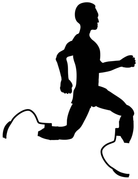 Hombre Discapacitado Corriendo Icono Vector Ilustración — Vector de stock