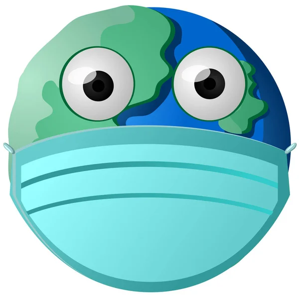 Earth Mask Icon Vector Illustration — 스톡 벡터