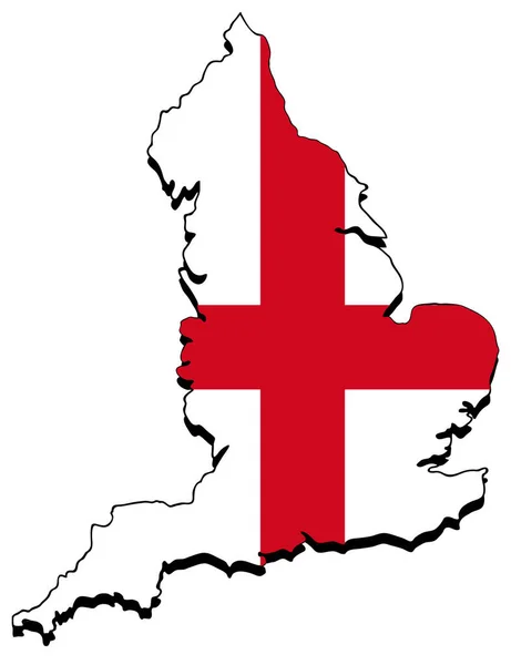 Inghilterra Mappa Bandiera Icona Illustrazione Vettoriale — Vettoriale Stock