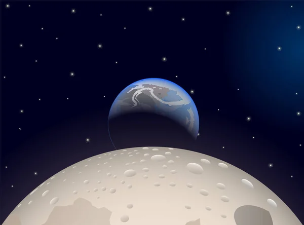 月と地球のアイコンベクトルイラスト — ストックベクタ