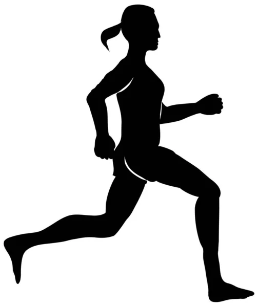 Mujer Corriendo Icono Ilustración Vectorial — Vector de stock