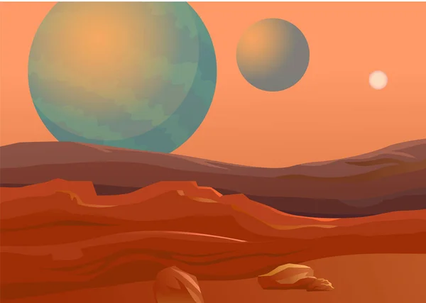 火星の惑星のアイコンベクトル図 — ストックベクタ