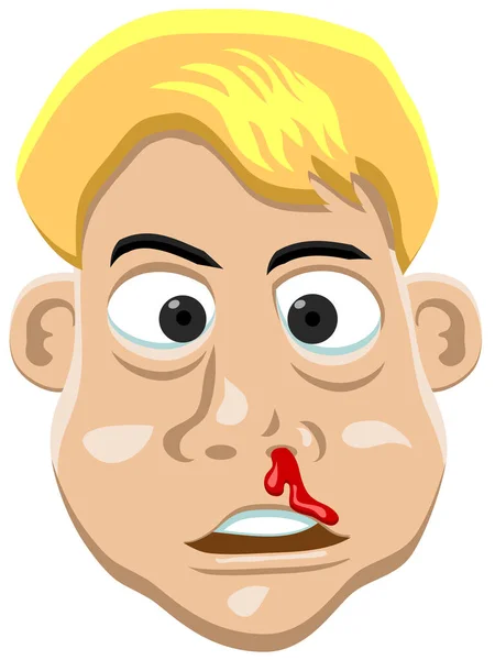 Muž Krvavou Ikonou Nosu Vektorová Ilustrace — Stockový vektor