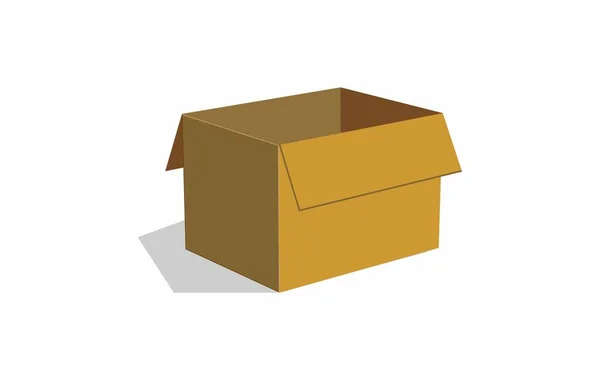 Boîte Carton Ouvert Icône Illustration Vectorielle — Image vectorielle