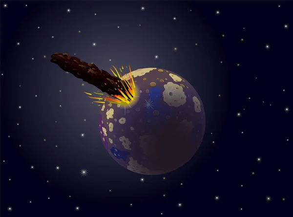 Oumuamua Hit Kwik Icoon Vector Illustratie — Stockvector