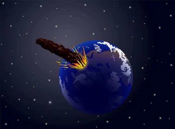 Oumuamua Hit Eath Icoon Vector Illustratie — Stockvector