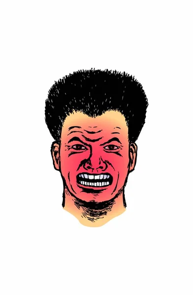 Mann Mit Rotem Gesichtssymbol Vektorillustration — Stockvektor