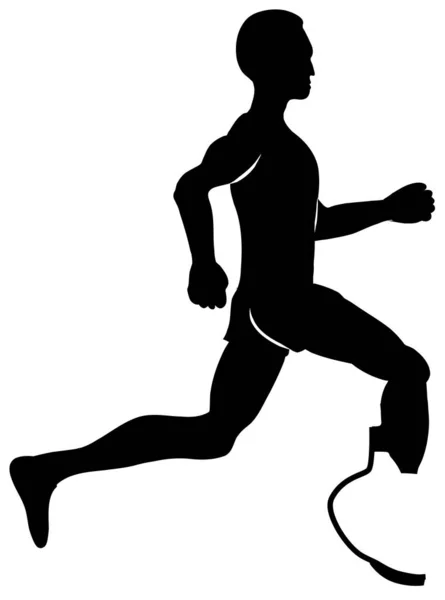 Disabled Runner Icon Vector Illustration — Stock Vector