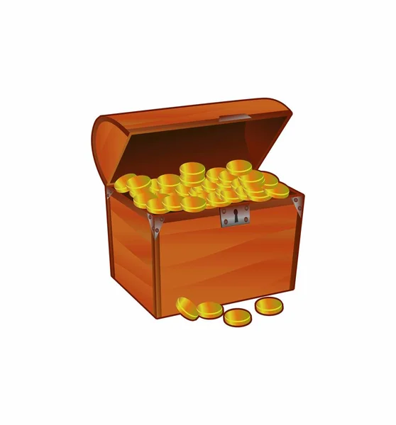 コインの宝箱 — ストックベクタ