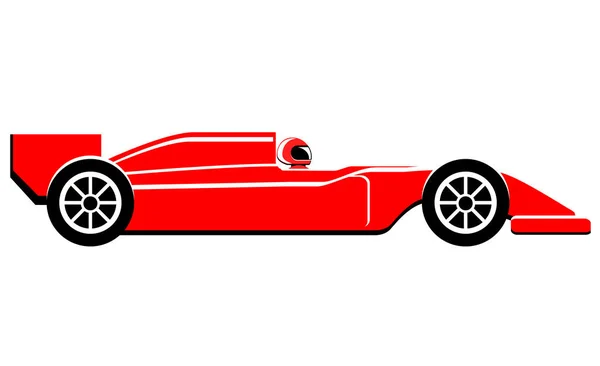 Coche Carreras Rojo Icono Vector Ilustración — Vector de stock