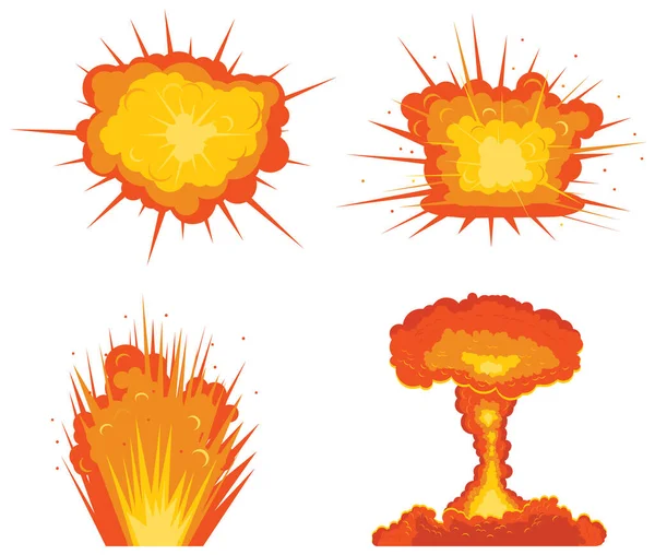 Serie Esplosione Esplosione Esplosione Esplosione Esplosione Fuoco Esplosione Esplosione Esplosione — Vettoriale Stock