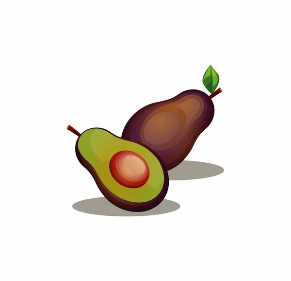 Φρέσκα Αβοκάντο Φρούτα Διανυσματική Απεικόνιση — Διανυσματικό Αρχείο