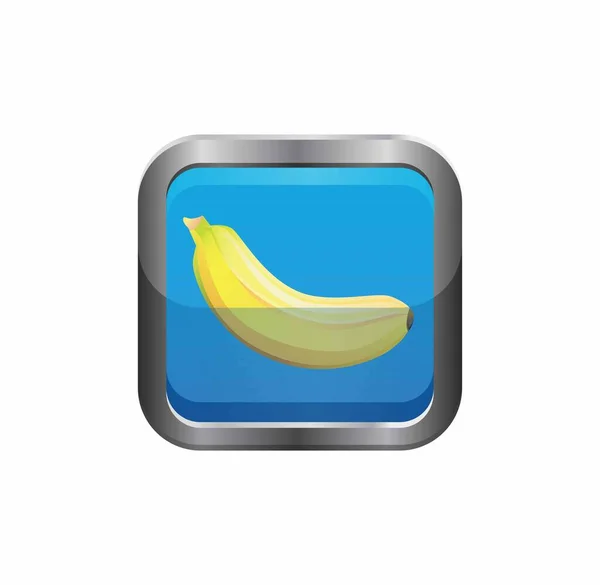 香蕉按钮图标 矢量插图 — 图库矢量图片