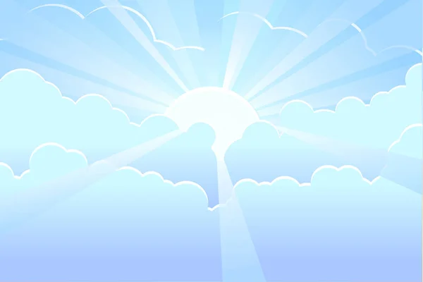 Rayons Soleil Dans Ciel Illustration Vectorielle — Image vectorielle