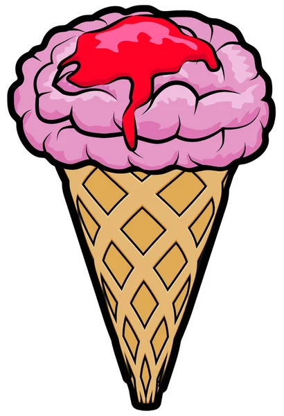 Морозиво Іконою Мозку Векторні Ілюстрації — стоковий вектор
