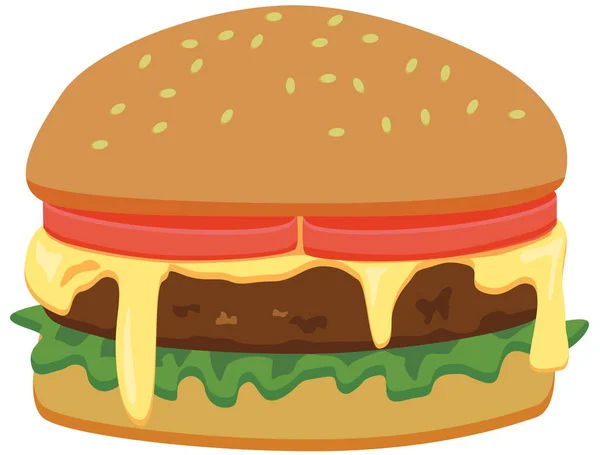 Icône Cheesburger Illustration Vectorielle — Image vectorielle