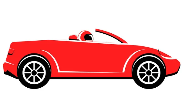 Rode Auto Witte Achtergrond — Stockvector