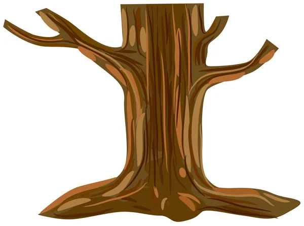 Illustration Ett Träd Med Träskylt — Stock vektor