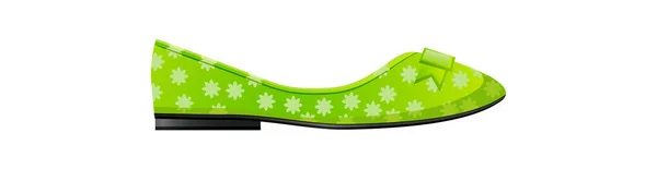 Крупним Планом Зелене Жіноче Взуття — стоковий вектор