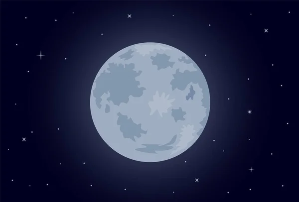 Måne Och Stjärnor Vektor Illustration — Stock vektor