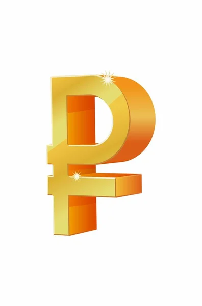 Ícone Rublo Dourado Ilustração Vetorial — Vetor de Stock
