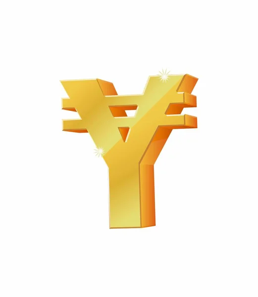 Gyllene Yen Ikon Vektor Illustration — Stock vektor