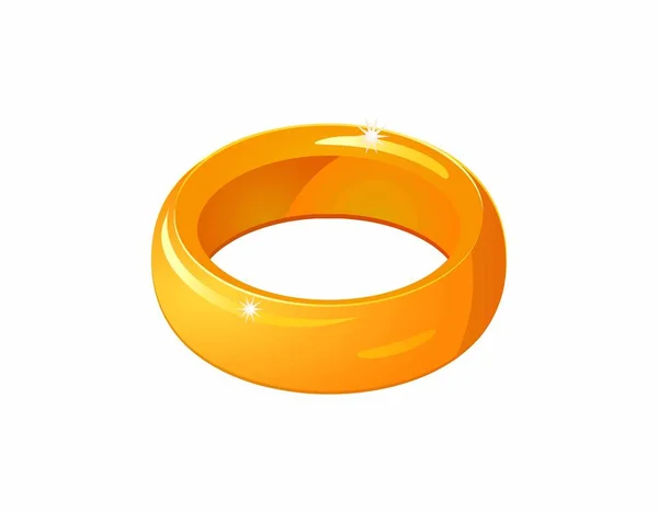 Gyllene Ring Ikon Vektor Illustration — Stock vektor