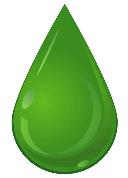 Grünes Tropfen Symbol Vektorabbildung — Stockvektor