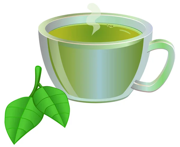 Ícone Chá Verde Ilustração Vetorial — Vetor de Stock