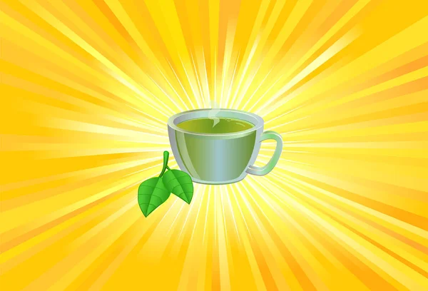 Green Cup Tea — Stock Vector