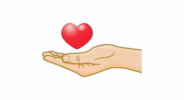Άνθρωπος Χέρι Κρατώντας Εικονίδιο Της Καρδιάς Διανυσματική Απεικόνιση — Διανυσματικό Αρχείο