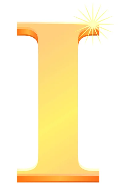 Oro Icono Letra Vector Ilustración — Vector de stock