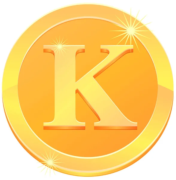 金K字母硬币图标 矢量插图 — 图库矢量图片