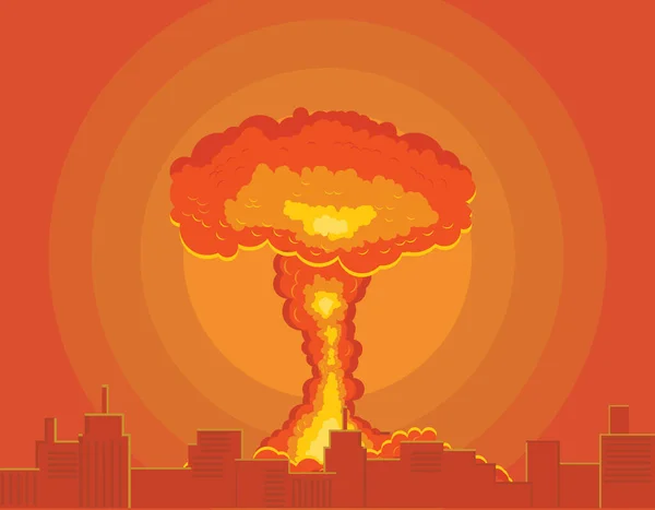 Illustrazione Dello Sfondo Vettoriale Dell Esplosione Nucleare — Vettoriale Stock