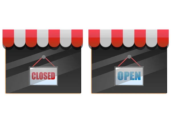 Carteles Cerrados Tienda Tienda Ilustración Vectorial — Vector de stock