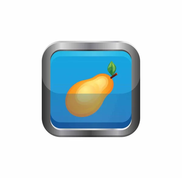 Φρέσκο Πορτοκαλί Μήλο Εικονίδιο Γελοιογραφία Εικονίδιο Του Νωπού Φρούτου Εικονίδιο — Διανυσματικό Αρχείο