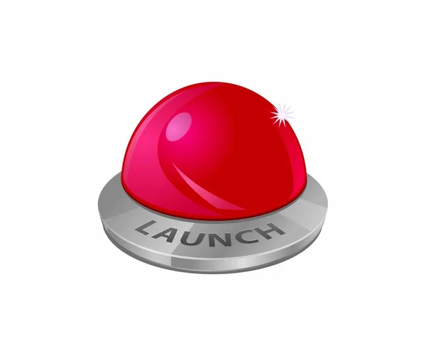 Ícone Botão Vermelho Ilustração Vetorial — Vetor de Stock