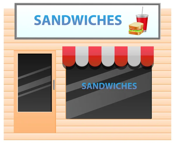 Sandwich Shop Symbol Vektorillustration — Stockvektor