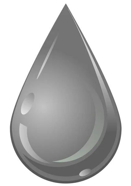 Silver Droppe Ikon Vektor Illustration — Stock vektor