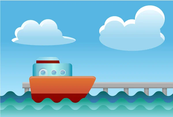 Ship Docking Icon Vector Illustration — Stock Vector