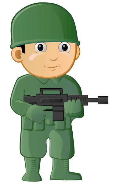 Soldado Com Ícone Arma Ilustração Vetorial — Vetor de Stock