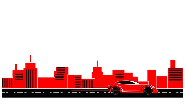 Speed Car Dans Icône Ville Illustration Vectorielle — Image vectorielle