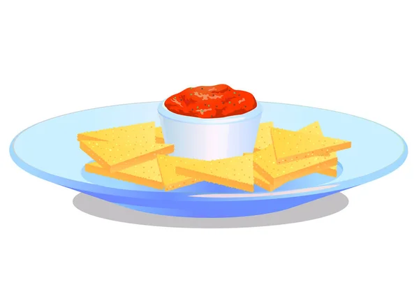 Τσιπ Taco Και Εικονίδιο Salsa Διανυσματική Απεικόνιση — Διανυσματικό Αρχείο