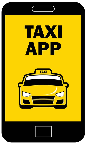 Taxi Auto Symbol Auf Gelbem Hintergrund — Stockvektor