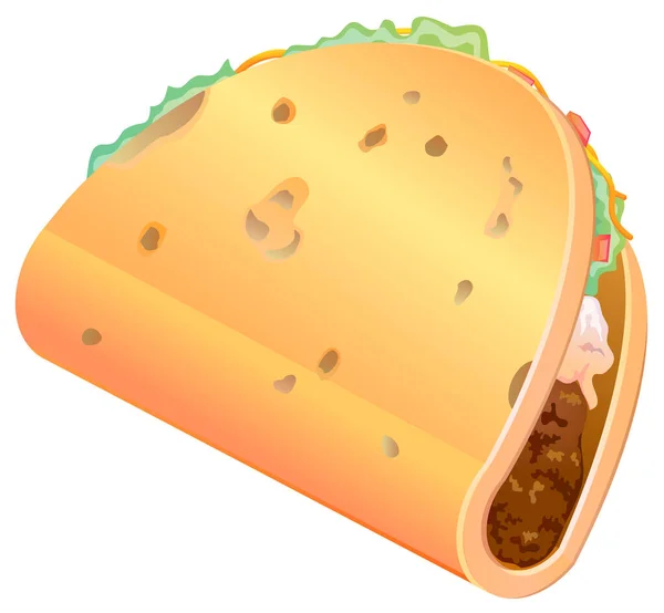Icona Del Sandwich Taco Illustrazione Vettoriale — Vettoriale Stock